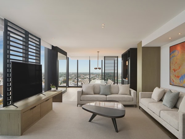 the living area at the executive suite of The Westin Perth