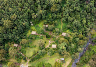 an aerial view of Nighfall camping grounds on the Gold Coast