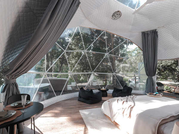 a luxe glamping tent at Reset Tallebudgera Valley, Gold Coast