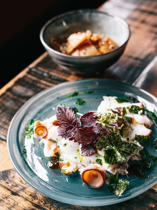 a close-up of Japanese food at Bar Wa