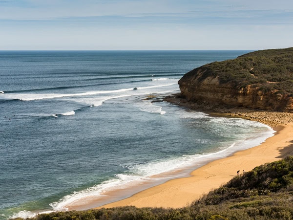 an aerial view of Bells Beach