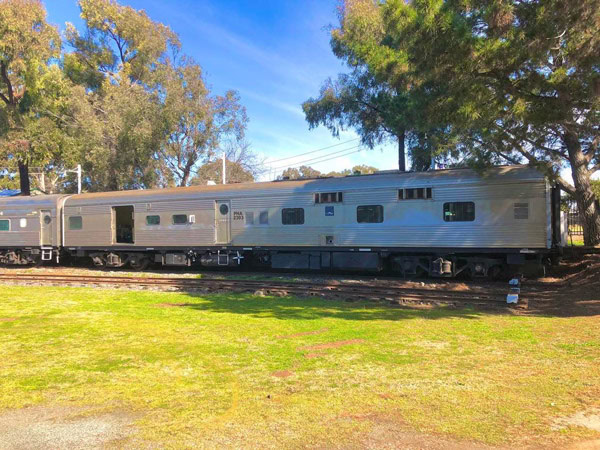 a train on display at Canberra Railway Museum