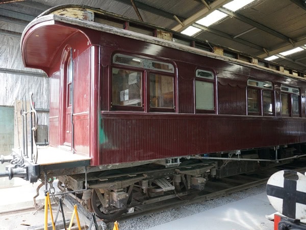 an old train carriage at Canberra Railway Museum