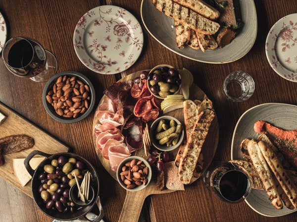 a spread of food on the table at Canvas Club, Brisbane