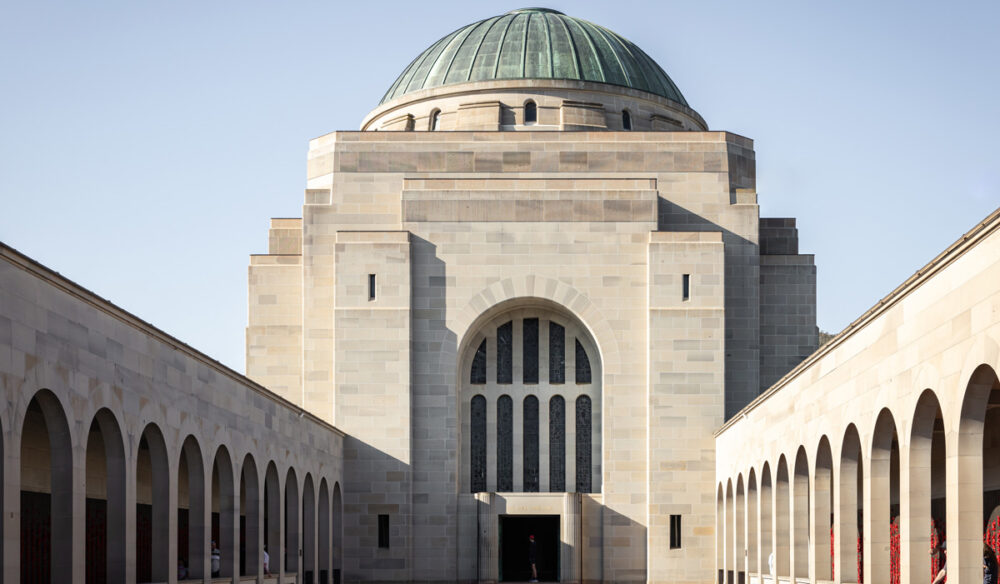 the front facade of Australian War Memorial, Canberra