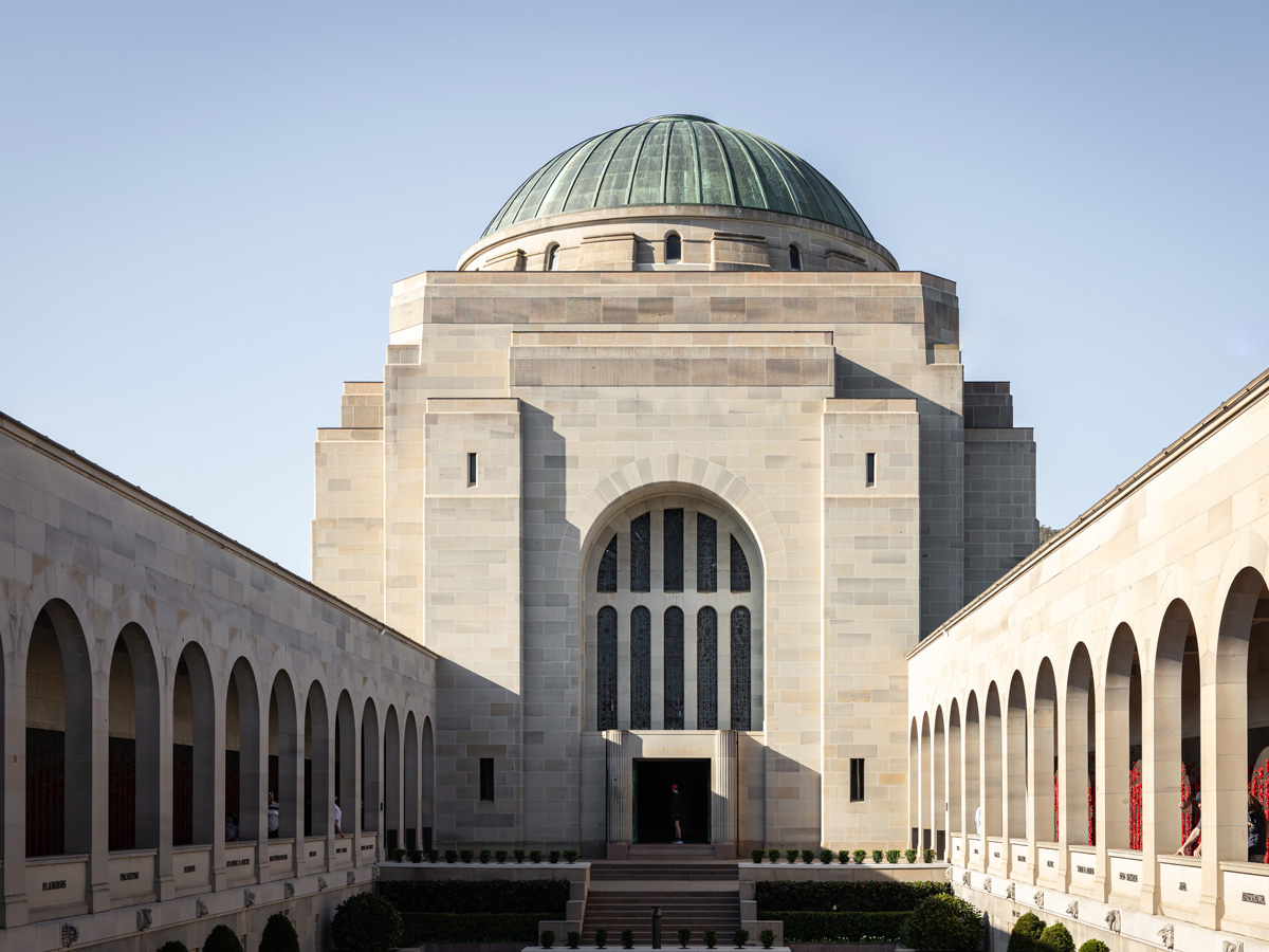 the front facade of Australian War Memorial, Canberra