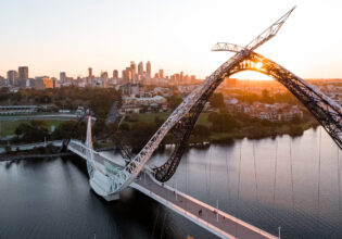 the Matagarup Bridge in Perth