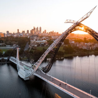 the Matagarup Bridge in Perth