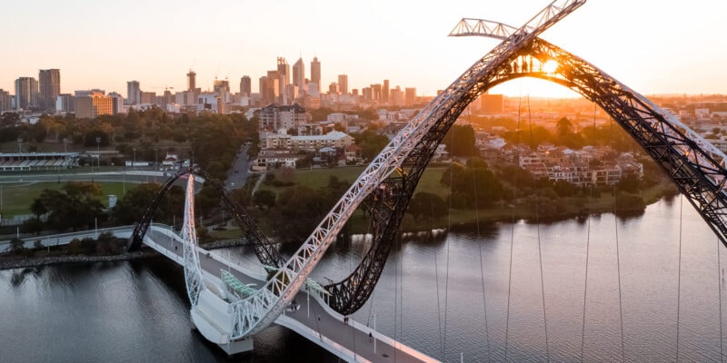 the Matagarup Bridge in Perth