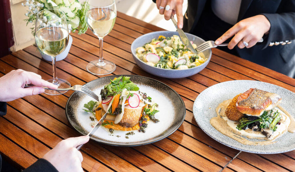 a spread of food on the table at Proudfoots by the River Warrnambool