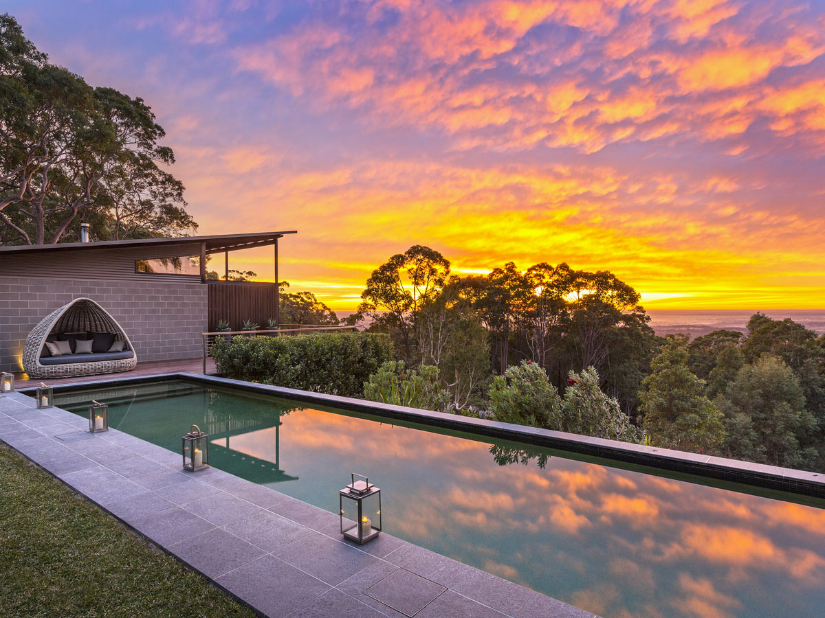 Spicers Sangoma Retreat at sunset in the Blue Mountains