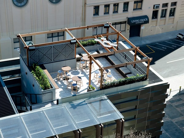 an aerial view of Hadiqa rooftop bar in Perth