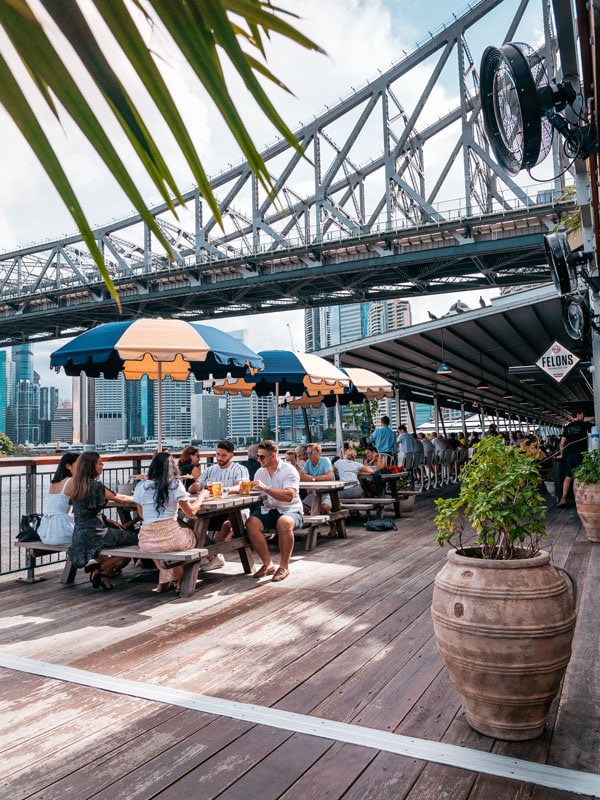 people dining at Riverside Felons Brewing Co., Howard Smith Wharves