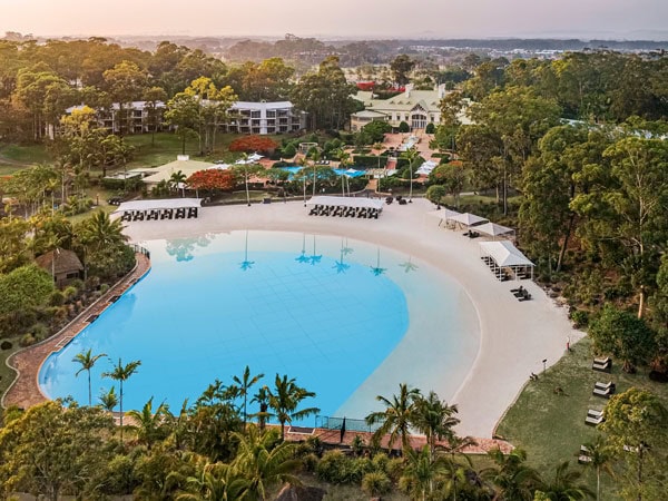 the lagoon-like beach pool at InterContinental Sanctuary Cove, Gold Coast