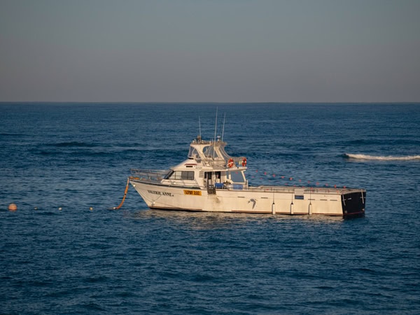 a fishing boat along Ledge Point