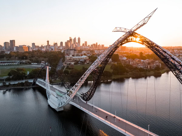 the Matagarup Bridge in Perth