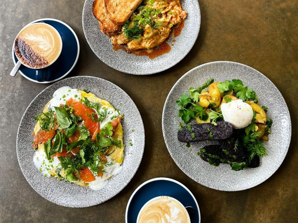 a table-top view of breakfast meals at Mount Street Breakfast Bar