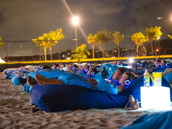 an outdoor cinema at Mov'In Bed, Melbourne and Sydney