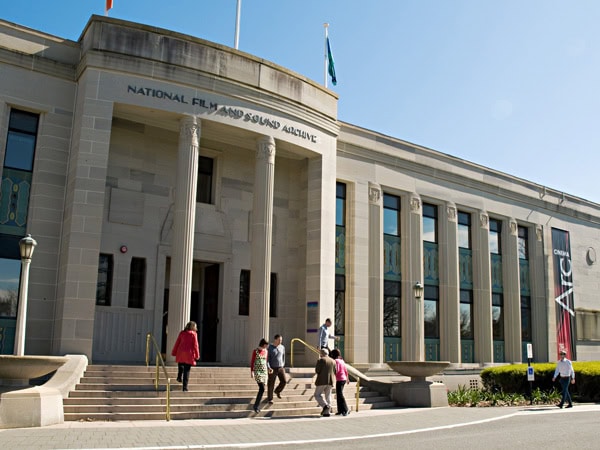 the entrance of the National Film and Sound Archive, Canberra