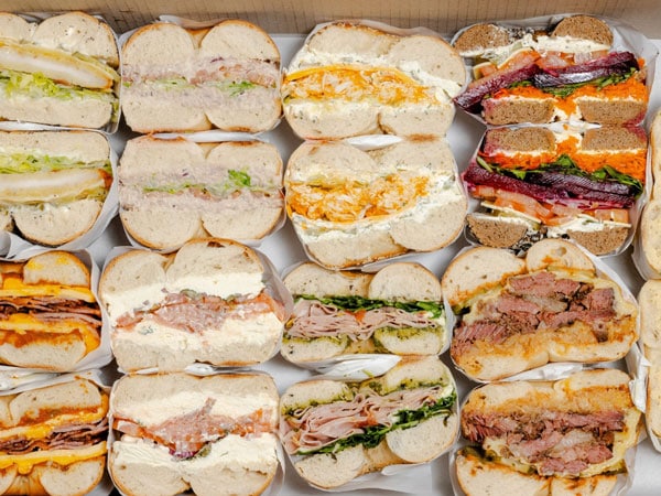 different bagels at Neighbourhood Bagel, Perth