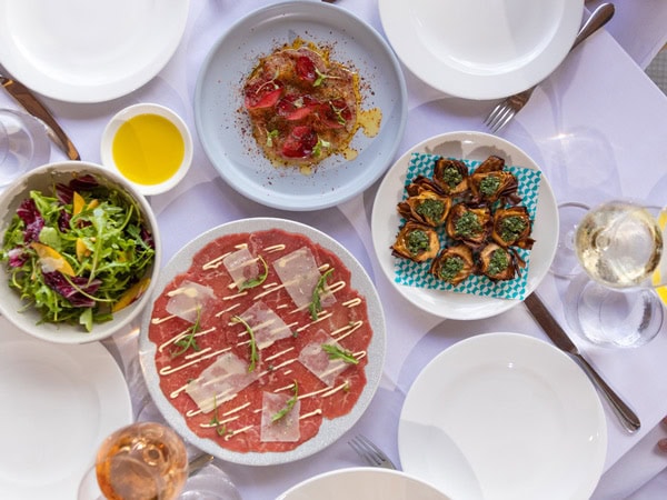 a spread of food on the table at Otto, Brisbane
