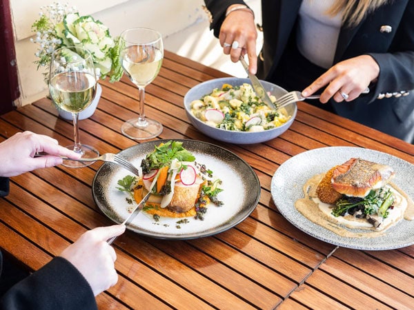 plates of food on the table at Proudfoots by the River Warrnambool