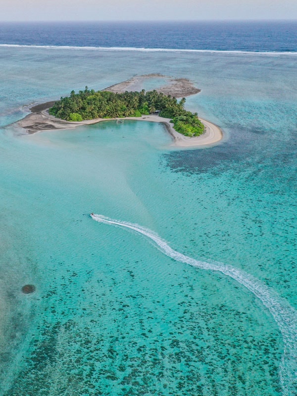 an aerial view of Pulu Belan Madar, Cocos Keeling Islands