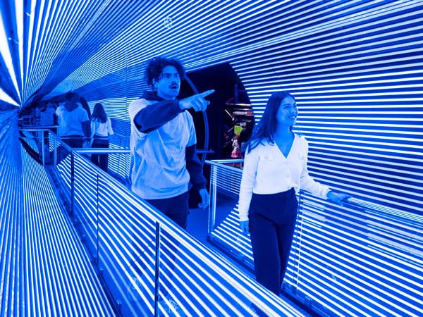 guests entering an interactive exhibit at Questacon