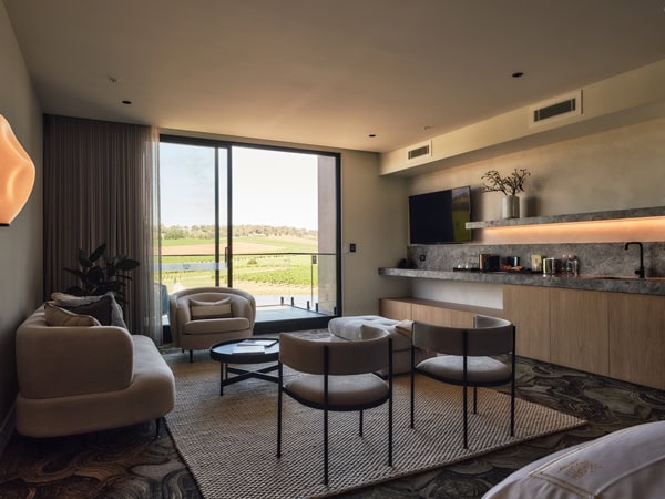 the living room at Re’em Yarra Valley