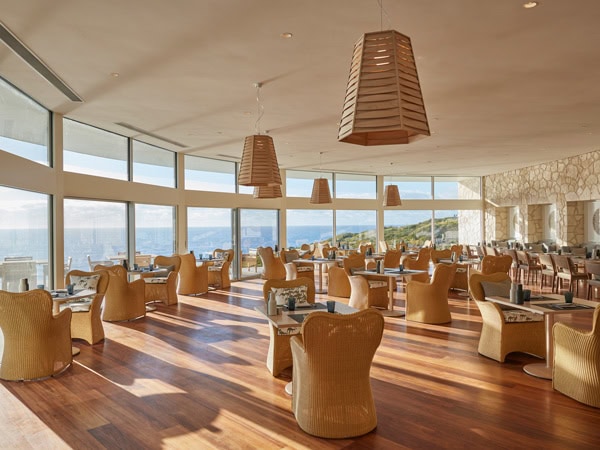 a look inside the restaurant at Southern Ocean Lodge