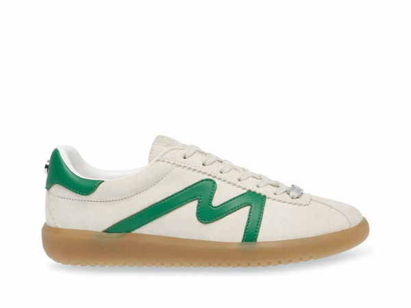 The sneakers in cream and green