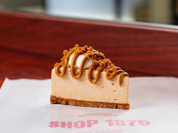 a slice of cake at Shop 1875 cafe in Perth