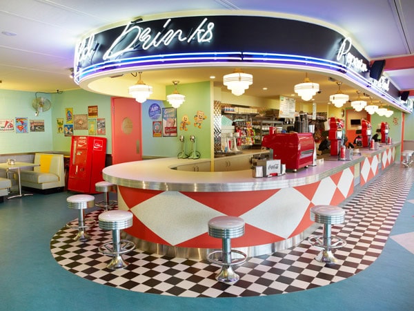 the ‘50s-style dining at Skyline Drive-In, Blacktown, NSW