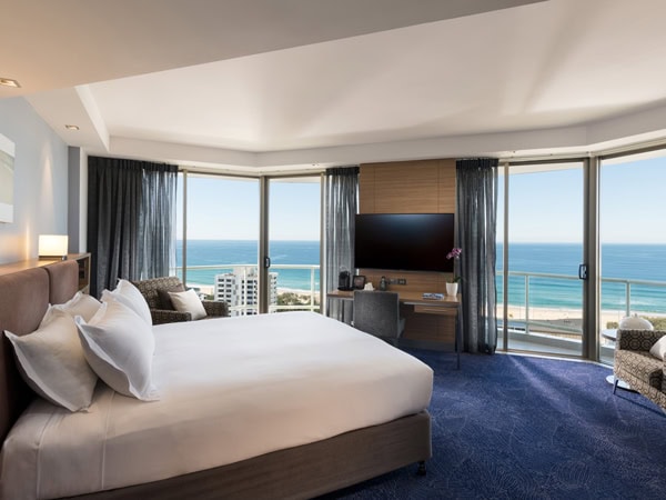 the luxury ocean-view room at Sofitel Gold Coast