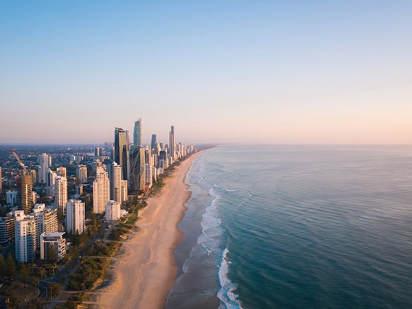 aerial view of surfer's paradise gold coast