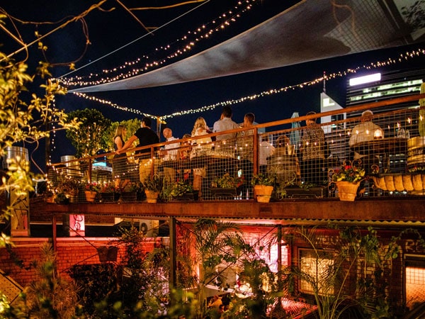 the vibrant rooftop bar at The Standard, Perth