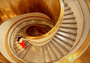 spiral stairacase inside WA Museum Boola Bardi