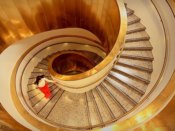 spiral stairacse inside WA Museum Boola Bardi