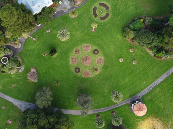 an aerial view of the Warrnambool Botanic Gardens