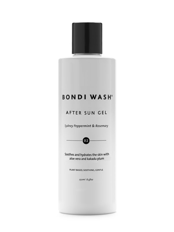 after sun gel in peppermint, rosemary, aloe vera and kakadu plum