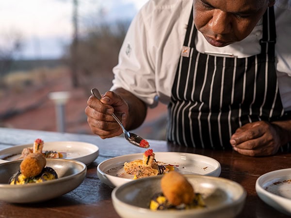 chef preparing Tali Wiru dinner