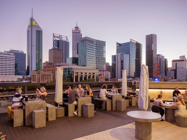 the AGWA Rooftop bar in Perth