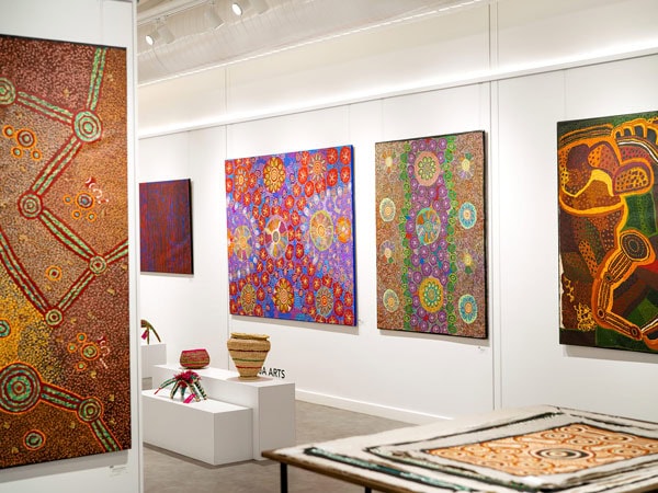 artworks by Anangu artists on display at the Gallery of Central Australia