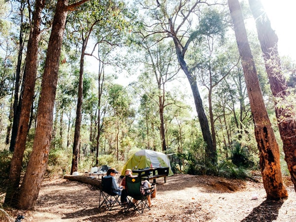 camping at Lane Poole Reserve, Dwellingup