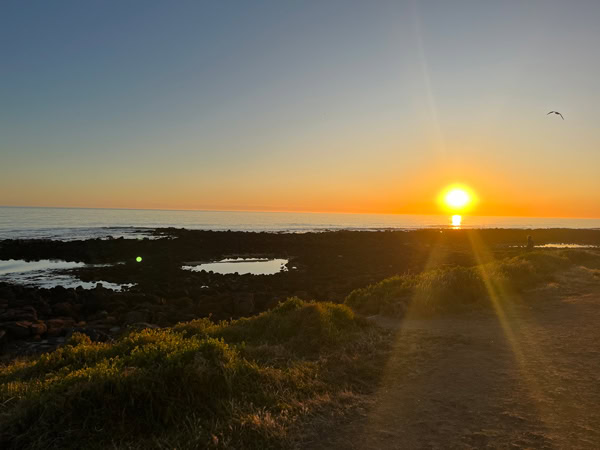 the Gardens Caravan Park at sunrise