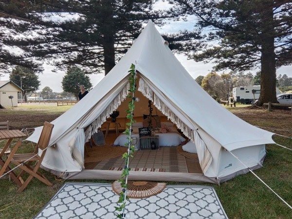 a Port Fairy Glamping tent