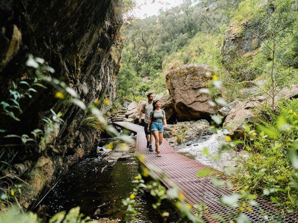 visitors walking along the Grampians National Park
