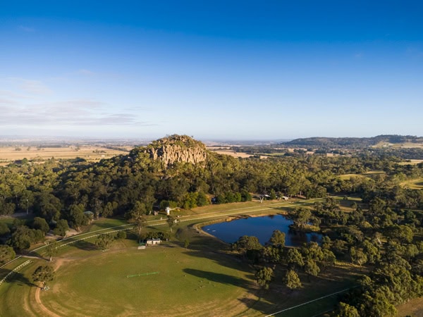 an aerial view of Hanging Rock, Great Ocean Road