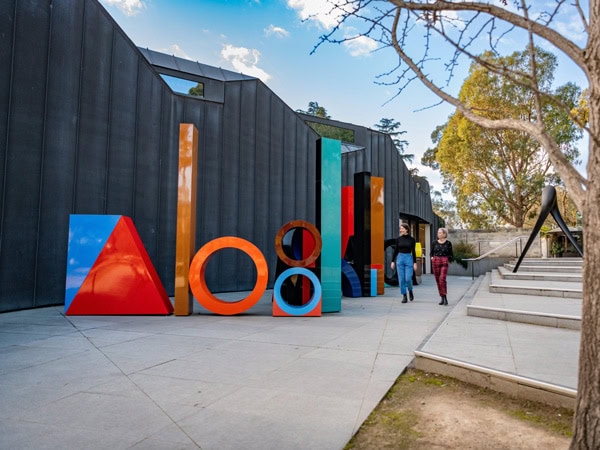 colourful sculptures outside the Heide Museum of Modern Art