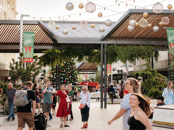 people wandering around Launceston